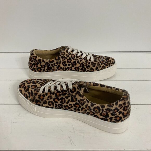 American Eagle Faux Calf Hair Leopard Print Chunky Platform Sneakers, Size 7 - Picture 6 of 11